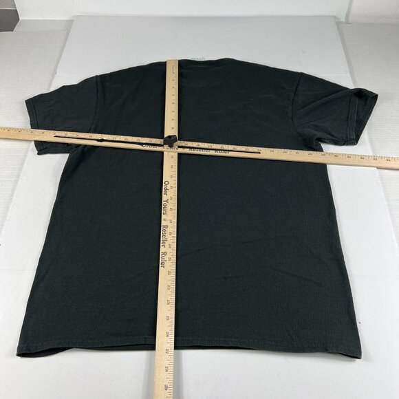 Y2K Skull Skeleton Lighting Rock Reaper Shirt Fits Medium Black Faded Tee Tag L - Picture 8 of 11